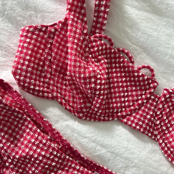 Rouje red and white gingham swimsuit - Picture 4 of 8